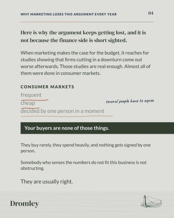 Most brand studies come from consumer markets, but B2B buyers purchase rarely, spend heavily and never decide on their own